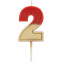 Retro kaars – Gouden - Folat : Nummer en kleur:N°2 rood