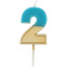 Retro Candle – Golden - Folat : Number and Color:N°2 blue