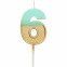 Retro Candle – Golden - Folat : Number and Color:N°6 light blue