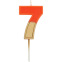 Retro kaars – Gouden - Folat : Nummer en kleur:N°7 oranje