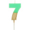 Retro kaars – Gouden - Folat : Nummer en kleur:N°7 muntgroen
