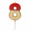 Retro Candle – Golden - Folat : Number and Color:N°8 red