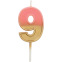 Retro Candle – Golden - Folat : Number and Color:N°9 pink