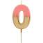 Retro kaars – Gouden - Folat : Nummer en kleur:N°0 roze