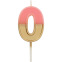 Retro kaars – Gouden - Folat : Nummer en kleur:N°0 roze