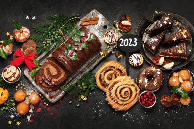 Décor en Sucre Noël : Décoration Comestible Bûche & Gâteau