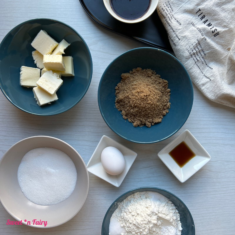 Ingrédients des cookies au tiramisu