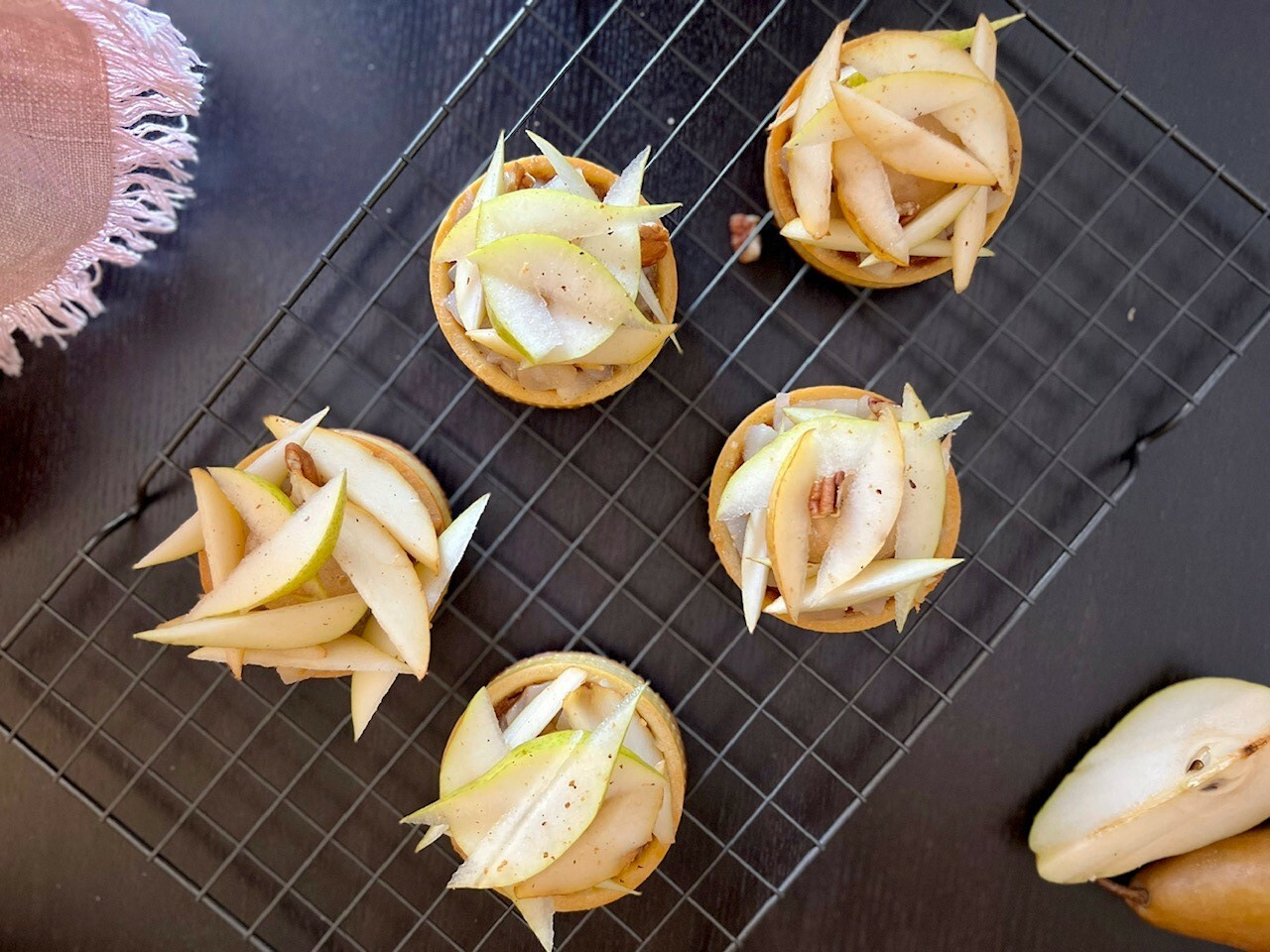 5 tartelettes poires praliné pécan